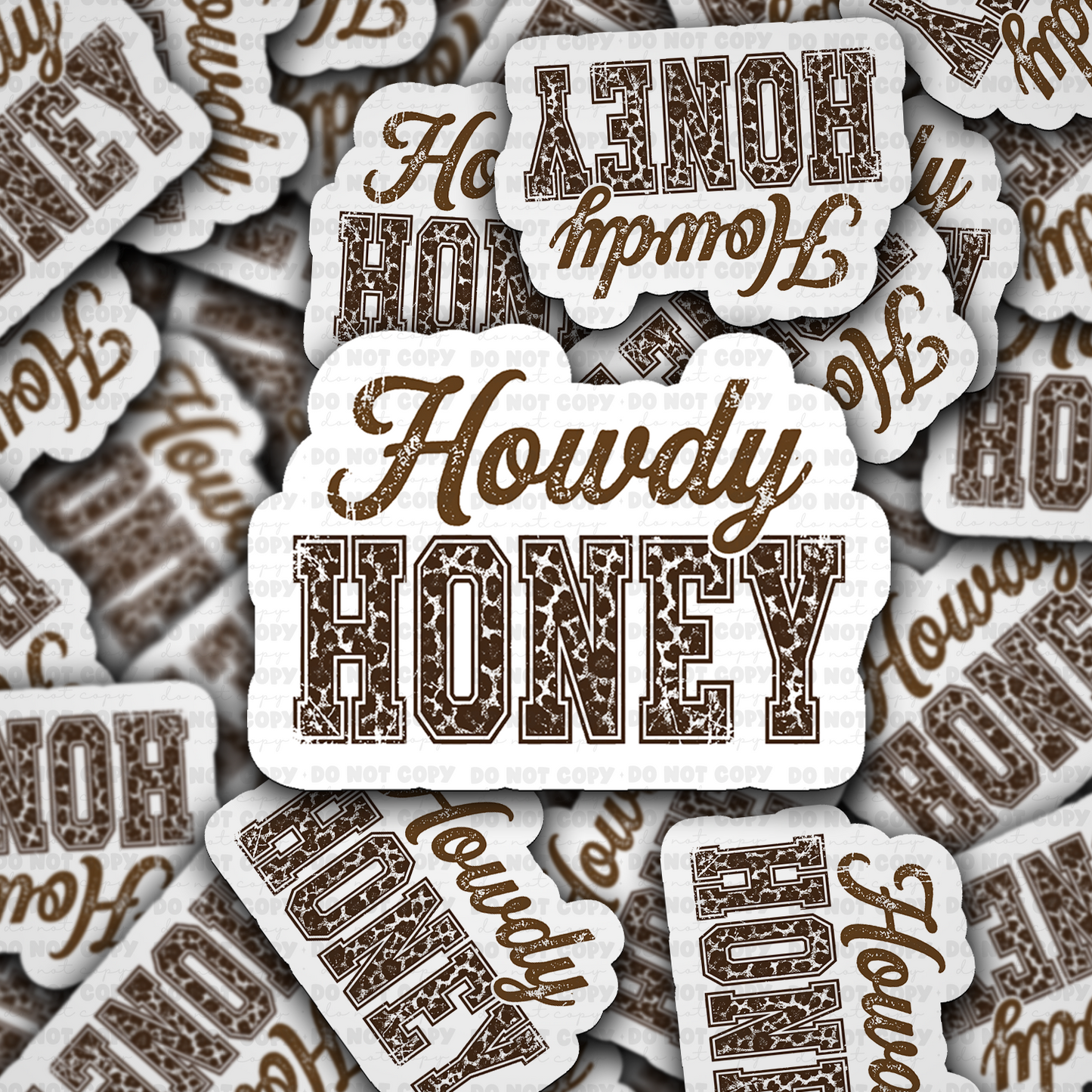 Howdy Honey Animal Print Vinyl Die-Cut Sticker