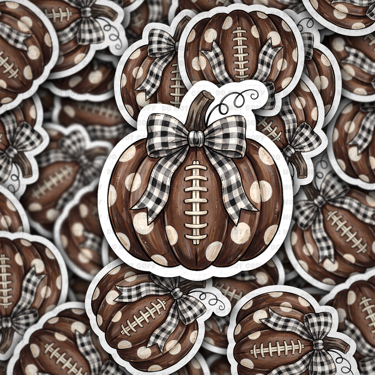 Football Pumpkin Vinyl Die-Cut Sticker