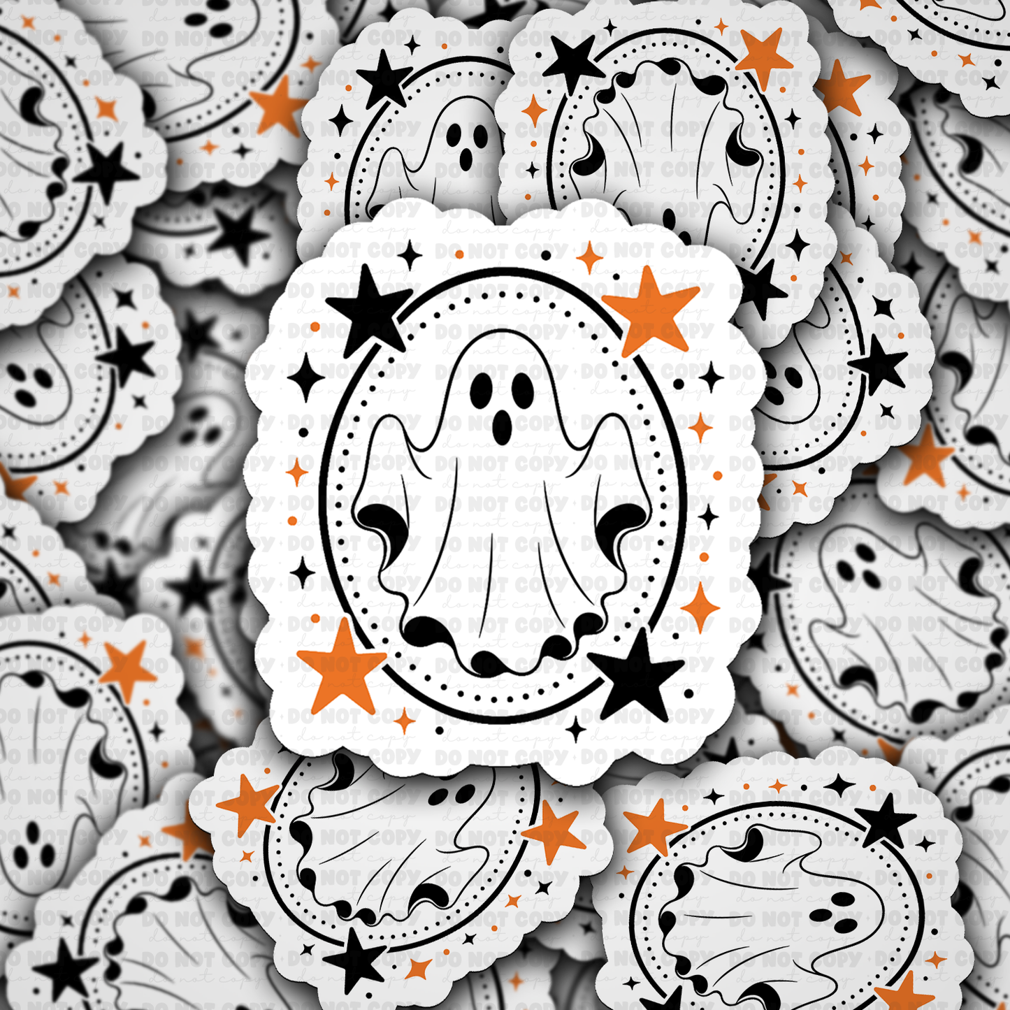 Cameo Ghost and Star Vinyl Die-Cut Sticker