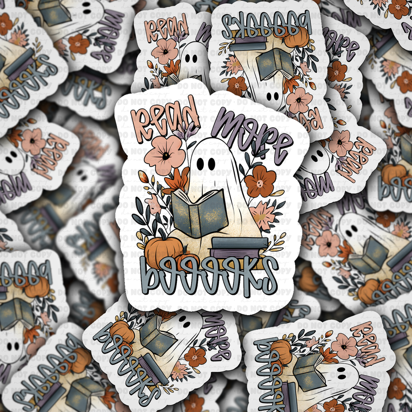 Read More Booooks Ghost Vinyl Die-Cut Sticker