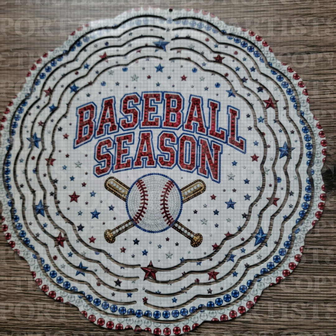 Baseball Season 8 Inch Sublimated Wind Spinner