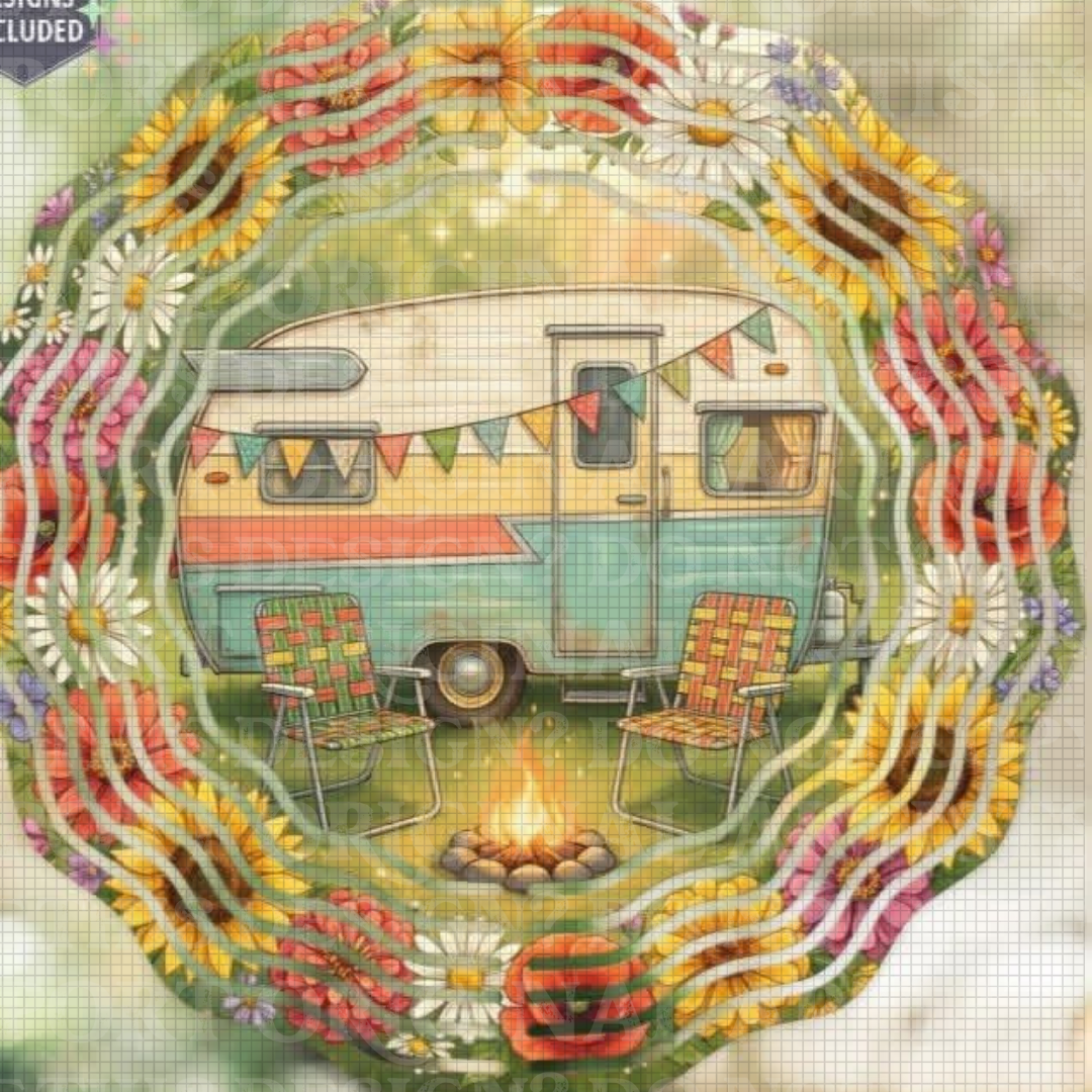 Wildflowers & Campfires 8 Inch Sublimated Wind Spinner