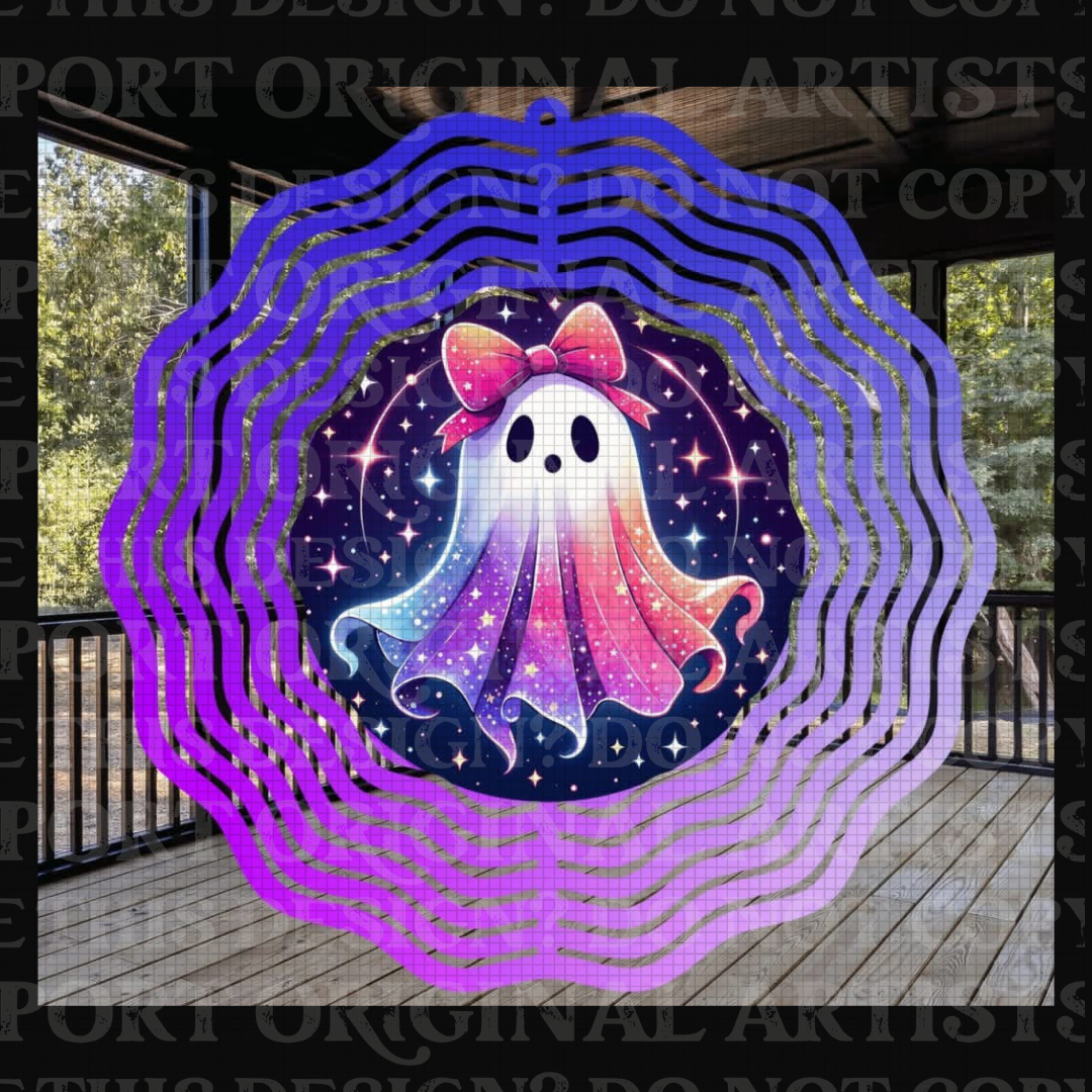 Cosmic Boo 8 Inch Sublimated Wind Spinner