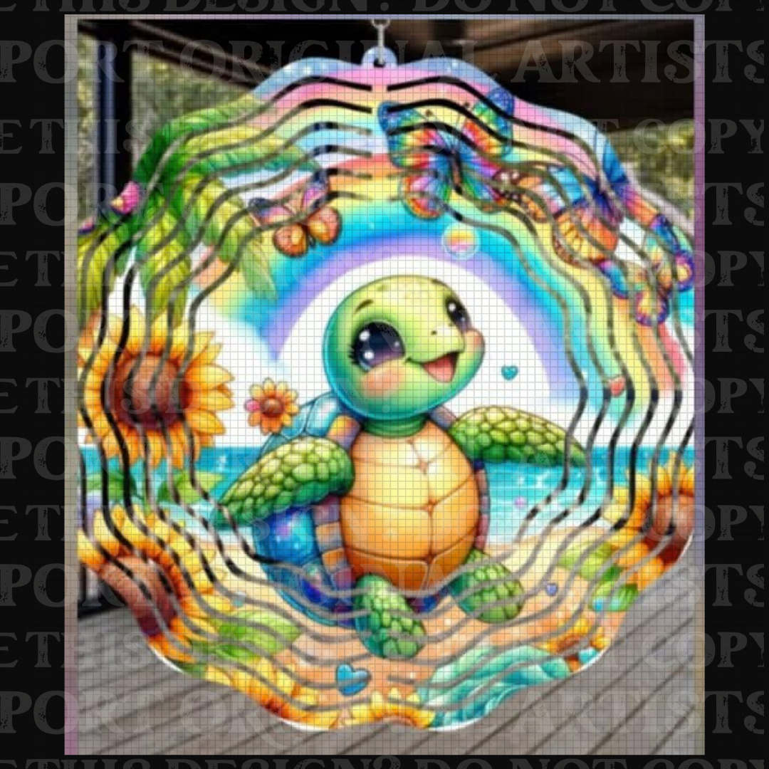 Rainbow Shell Sunshine 8 Inch Sublimated Wind Spinner