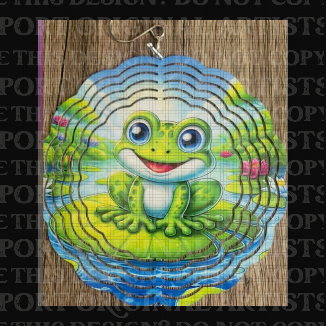 Pondside Hoppiness 8 Inch Sublimated Wind Spinner