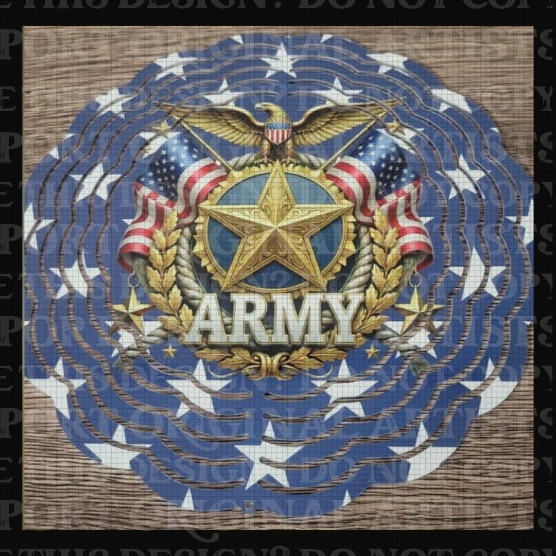 Blue Stars Army 8 Inch Sublimated Wind Spinner