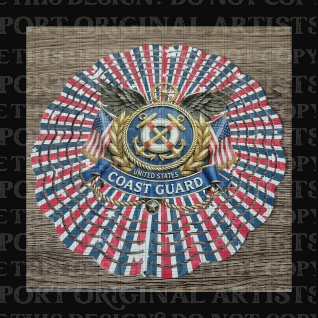 Coast Guard Red White And Blue 8 Inch Sublimated Wind Spinner