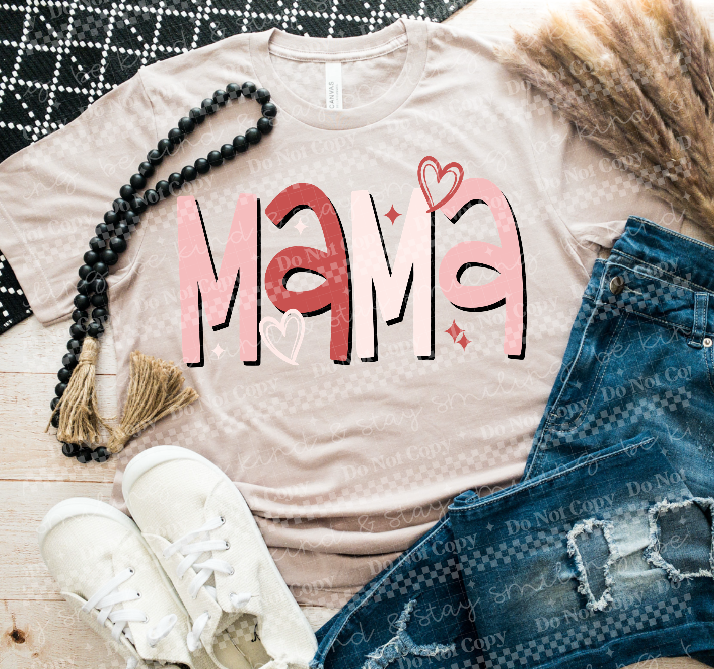 Mama Valentine Graphic Tee – Pink Heart Mama Shirt