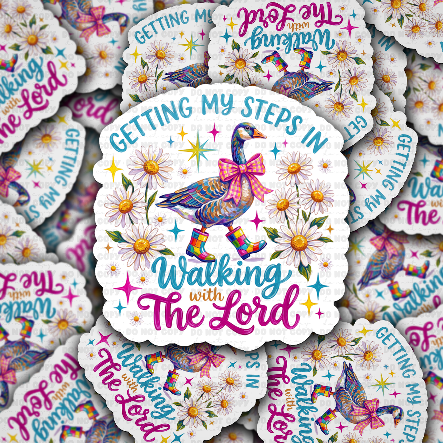 Getting My Steps In Walking With The Lord Vinyl Die-Cut Sticker