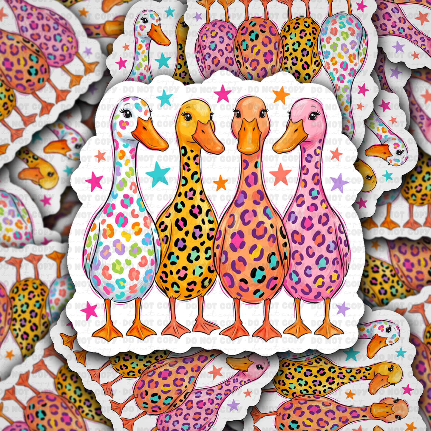 Neon Ducks Vinyl Die-Cut Sticker