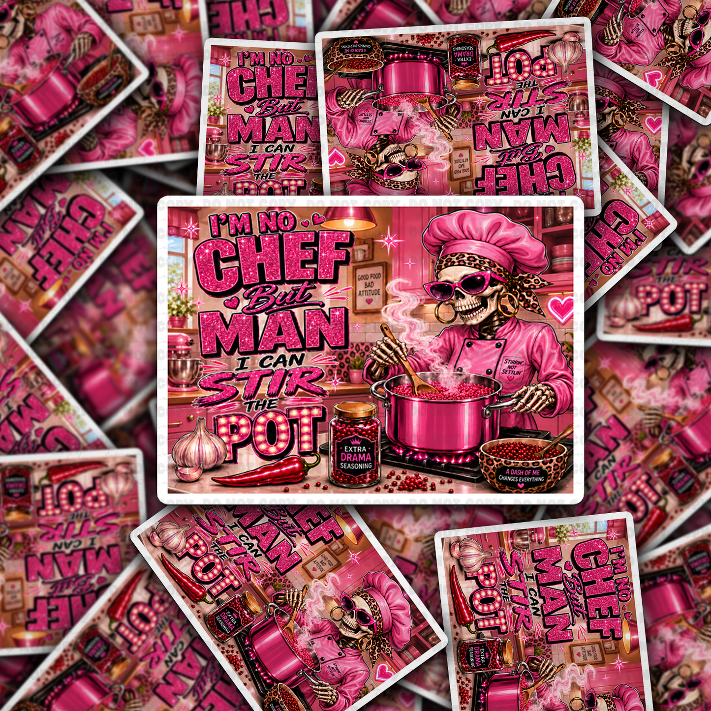 I’m No Chef But Man I Can Stir The Pot Vinyl Die-Cut Sticker