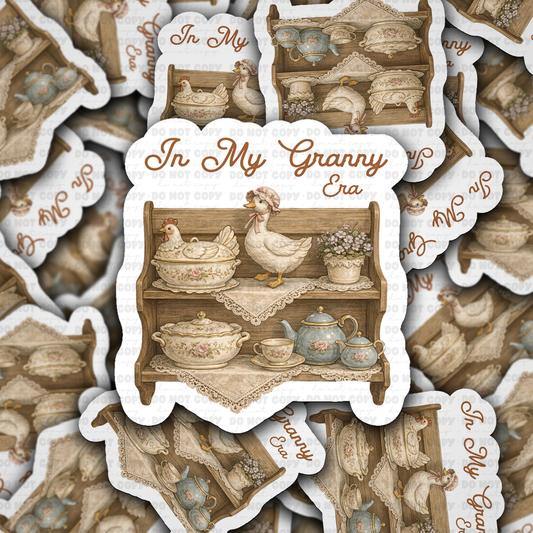 In My Granny Era – Vintage Chicken & Teacup Cottagecore Design
