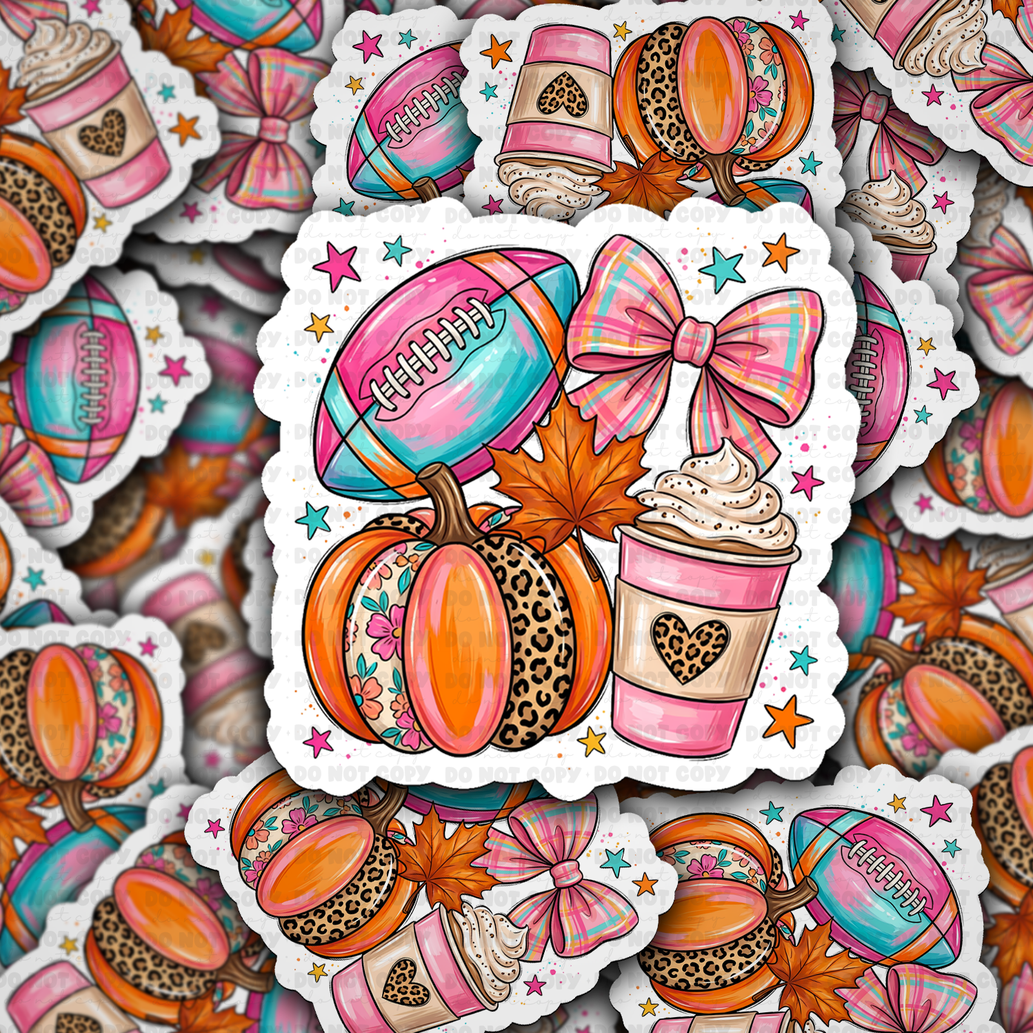 Pumpkin Spice & Touchdowns Vinyl Die-Cut Sticker