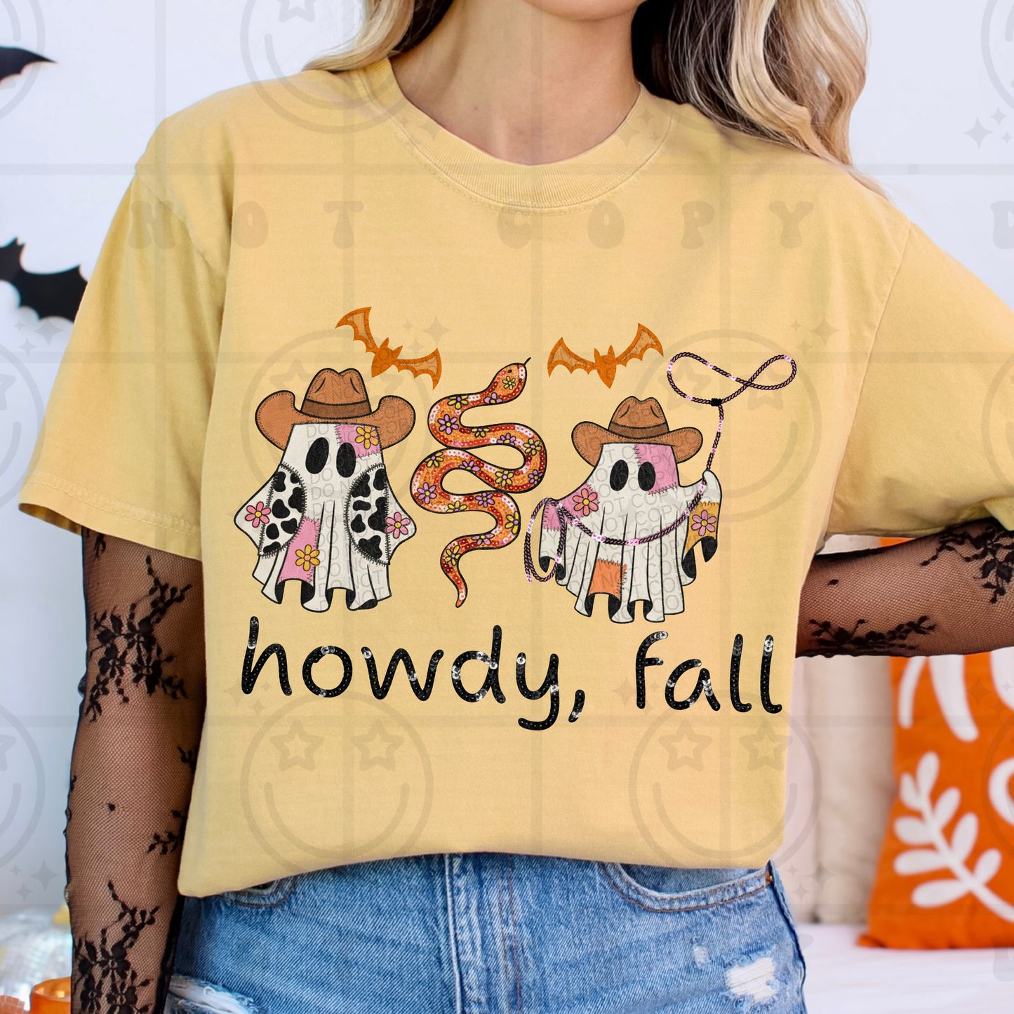 Faux Sequin and Patches Howdy, Fall Graphic Tee