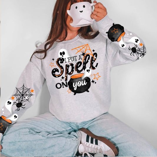 I Put a Spell on You Halloween Graphic Sweatshirt 🧙‍♀️👻🕷️