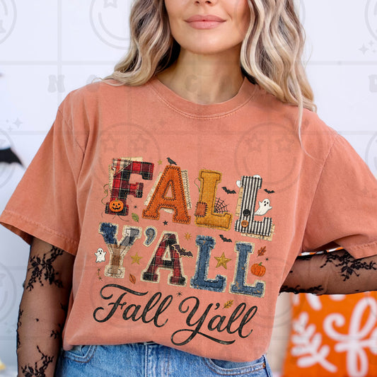 Faux Patchwork Fall Y’all Graphic Tee