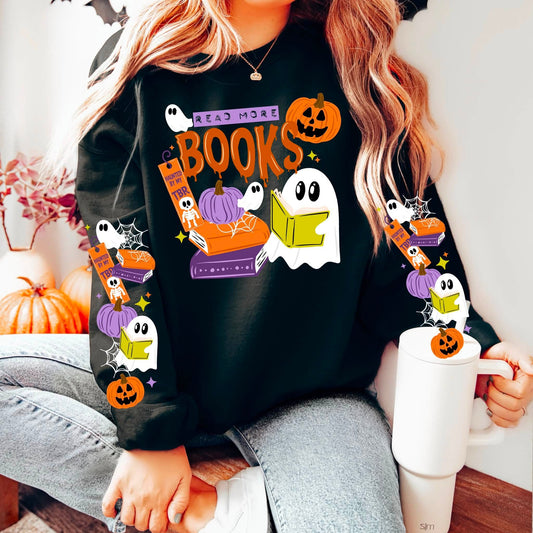 Read More Books Halloween Graphic Sweatshirt 📚🎃👻