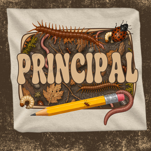 Fall Creepy Crawly School Occupations- Principal Graphic Tee