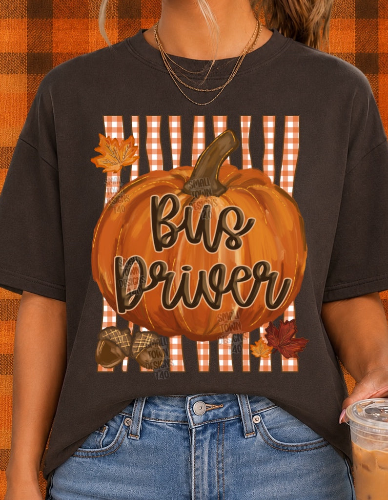 Autumn Fall Sprit Bus Driver Graphic Tee