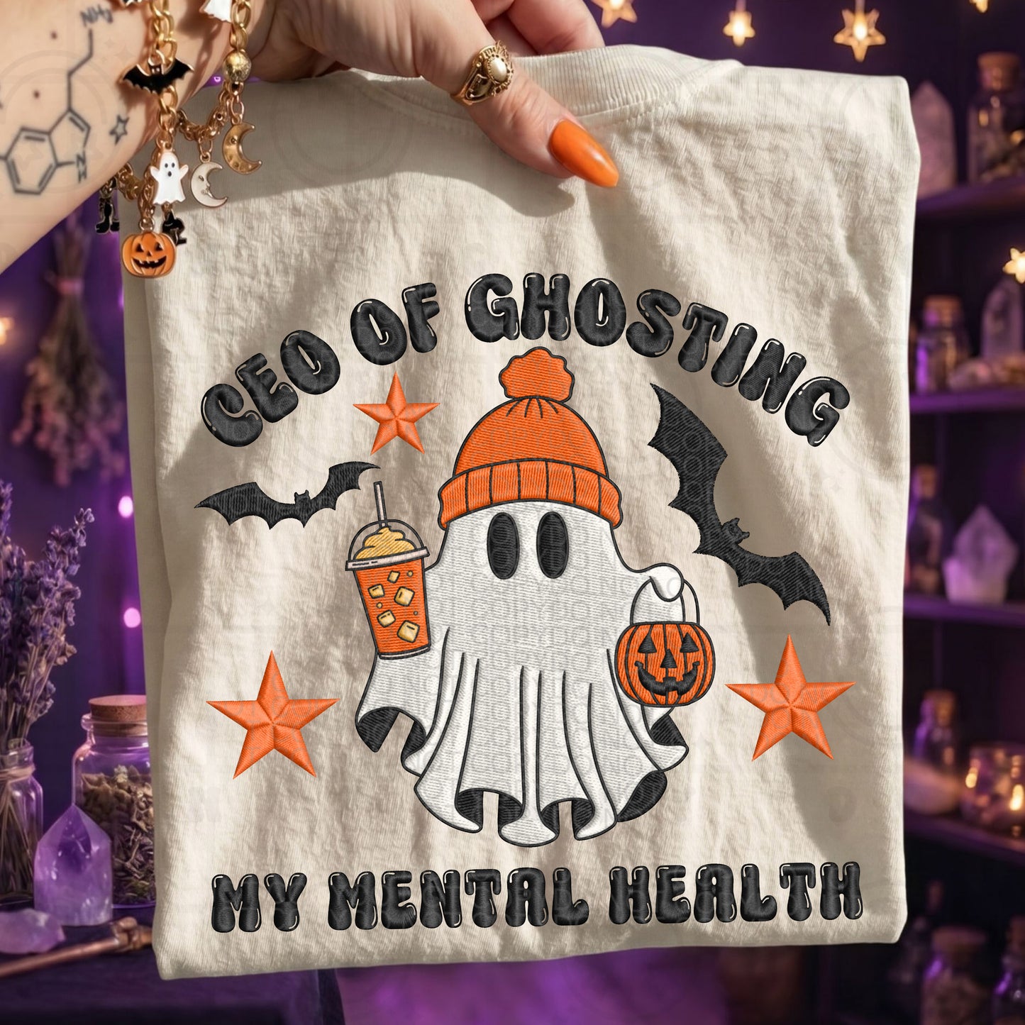Faux Embroidery CEO of Ghosting My Mental Health Graphic Tee