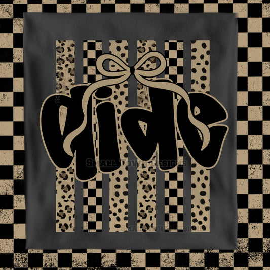 School Occupations Checkered and Bows Aide Graphic Tee