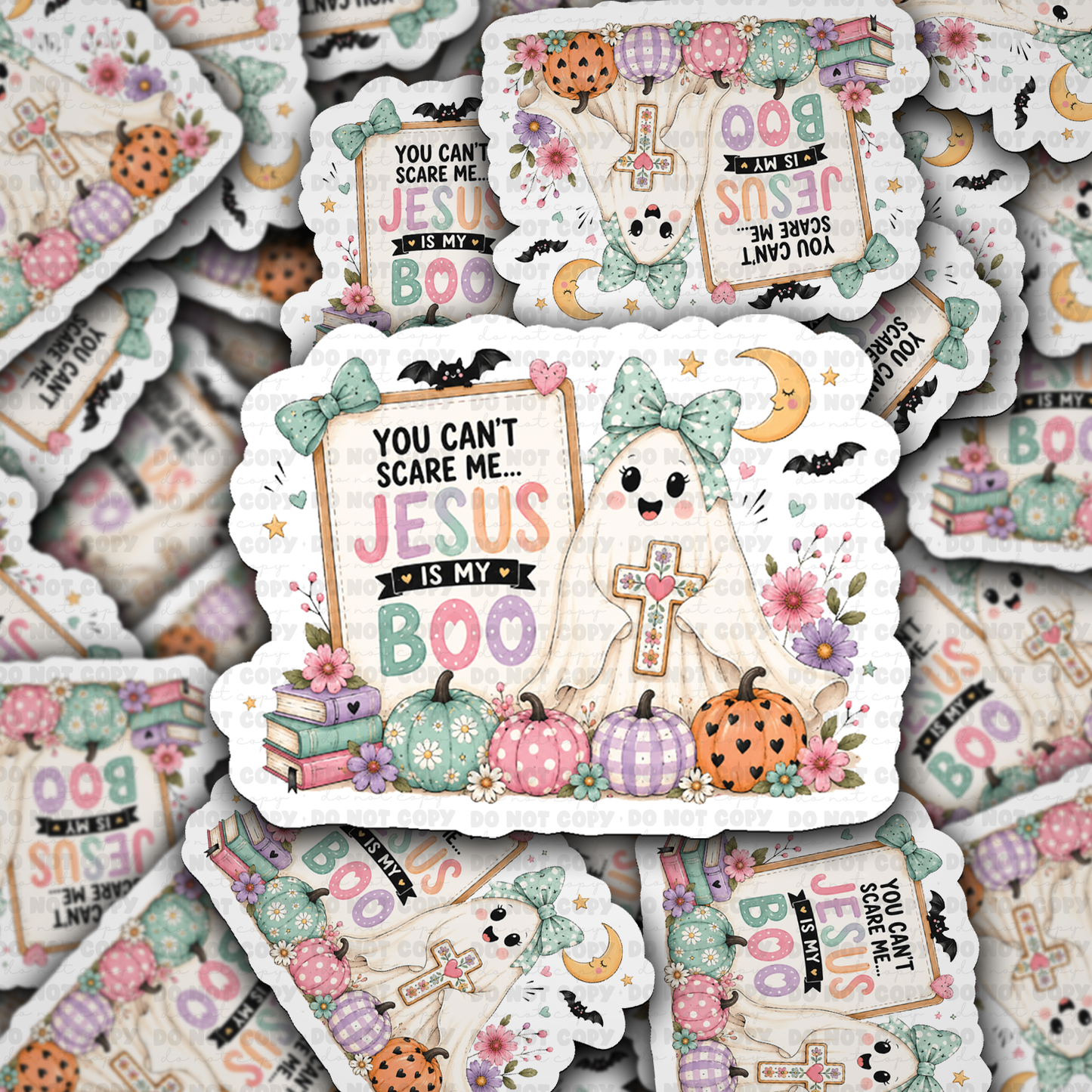 You Can’t Scare Me Jesus Is My Boo Vinyl Die-Cut Sticker