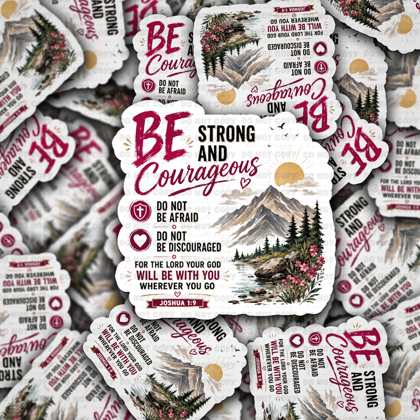 Be Strong And Courageous Vinyl Die-Cut Sticker