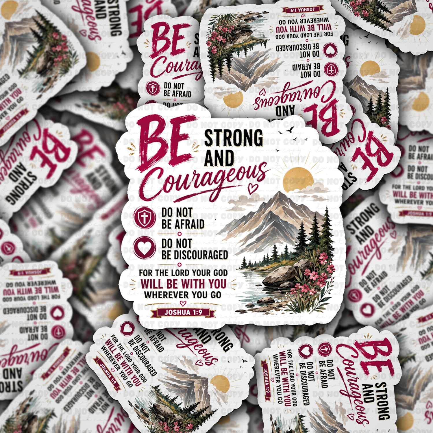 Be Strong And Courageous Vinyl Die-Cut Sticker