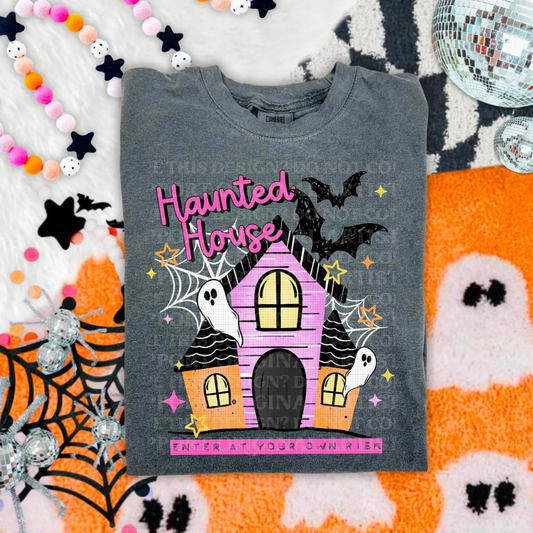 Retro Haunted House Graphic Tee