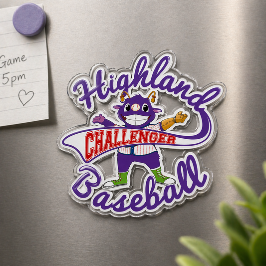 Highland Challenger Baseball Acrylic Magnet