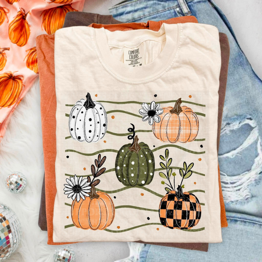 Patterned Pumpkin Patch Graphic Tee