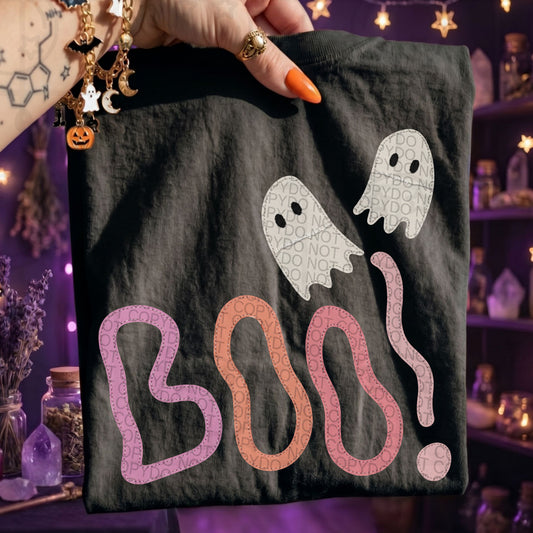 Faux Embroidery Boo! Graphic Tee