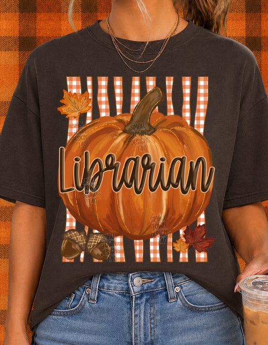Autumn Fall Sprit Librarian Graphic Tee
