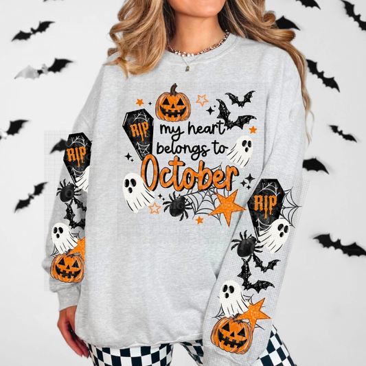 My Heart Belongs To October Graphic Sweatshirt