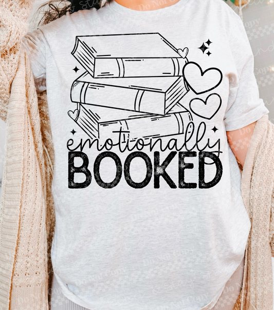 Emotionally Booked Graphic Tee – Book Lover Valentine Shirt