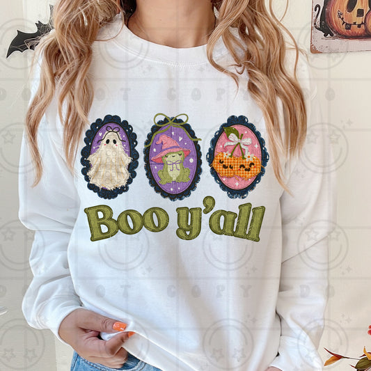 Boo Y’all – Cute Vintage Halloween Graphic Sweatshirt