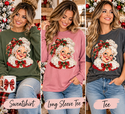 Vintage Mrs. Claus Christmas Tee, Sweatshirt & Long Sleeve