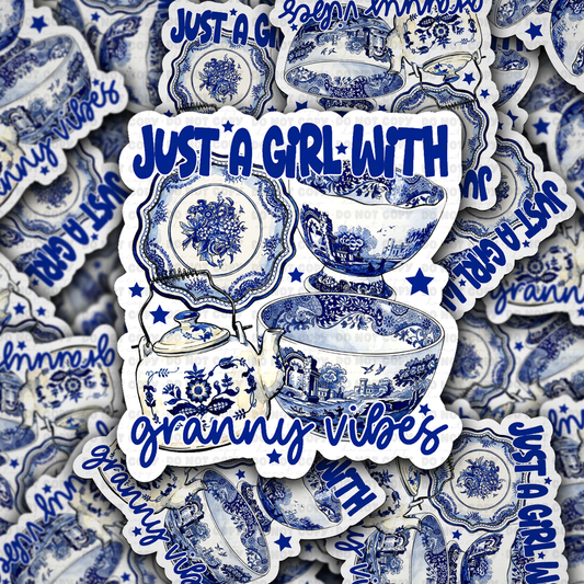 Granny Vibes vinyl die-cut sticker