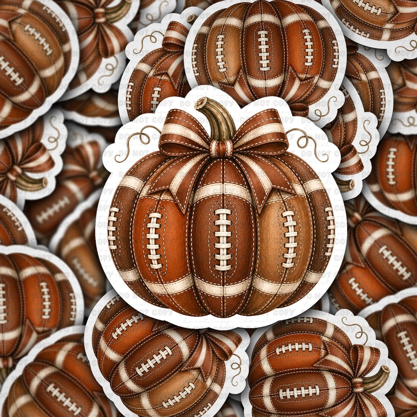 Pumpkin Football Vinyl Die-Cut Sticker