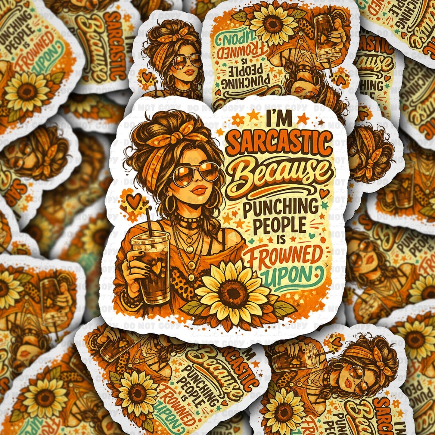 I’m Sarcastic Because Punching People Is Frowned Upon Vinyl Die-Cut Sticker
