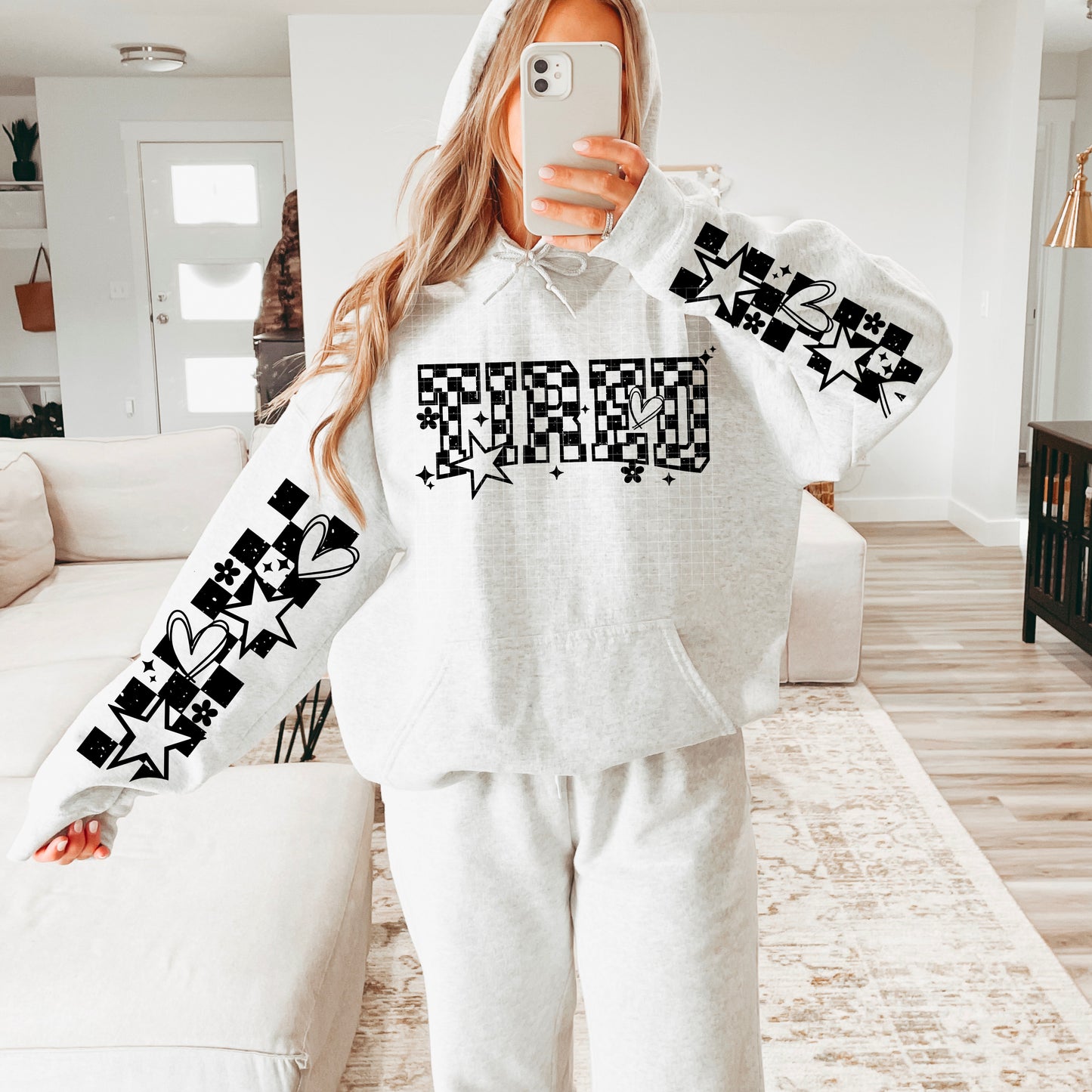 TIRED Star Graphic Hoodie – Trendy Women’s Cozy Sweatshirt