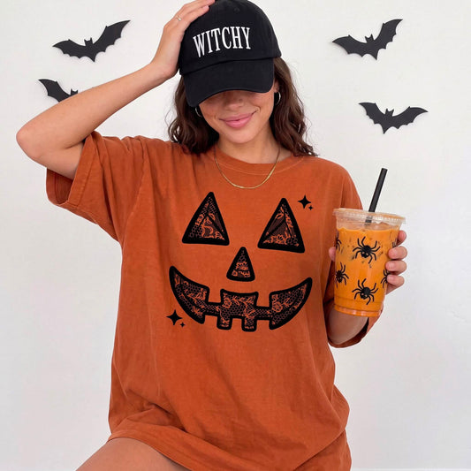 Spooky Jack-O’-Lantern Halloween Graphic Tee | orange Unisex T-Shirt 🎃🖤