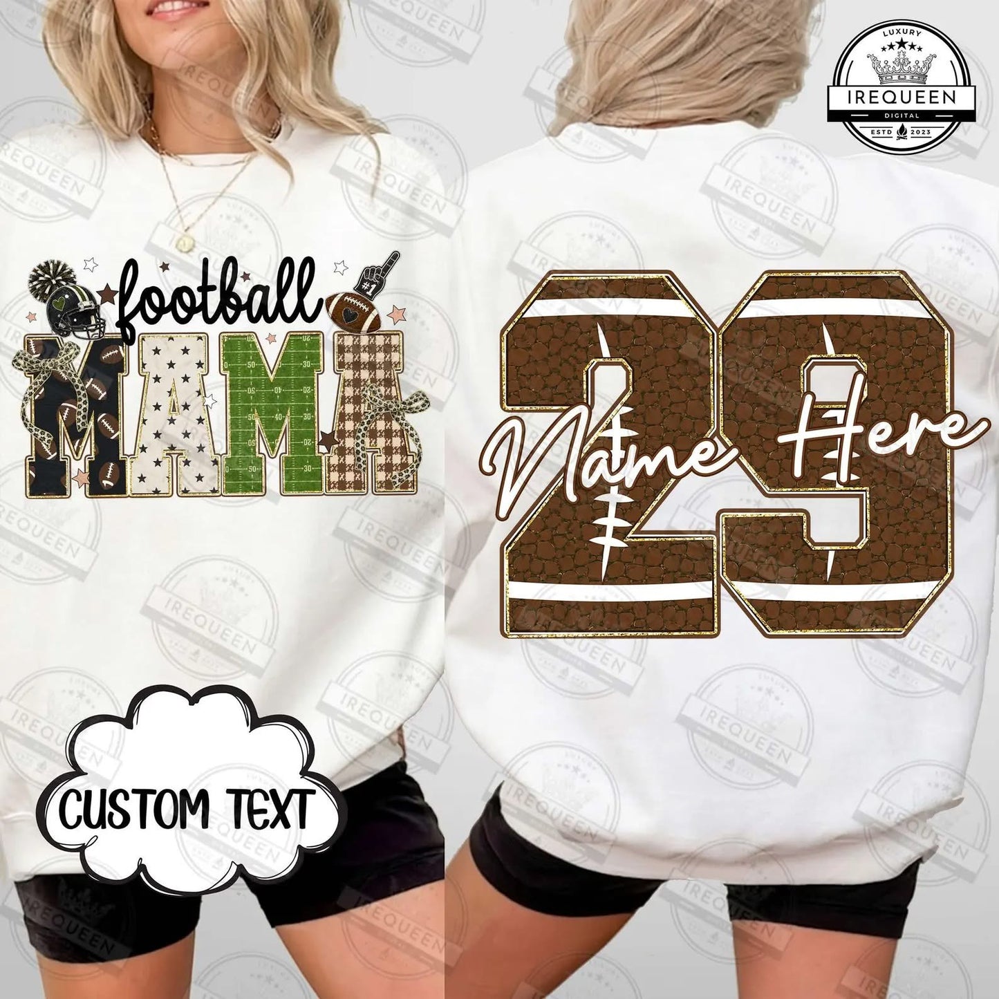 Personalized Football Mama Sweatshirt 🏈🤎