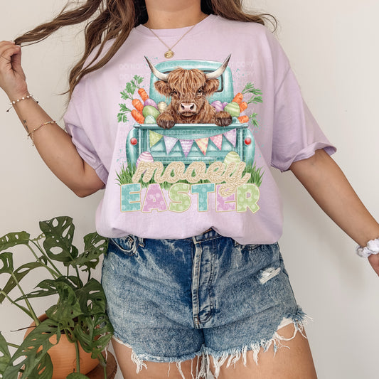 Mooey Easter Highland Cow Graphic Tee – Cute Spring Bunny Farm Shirt