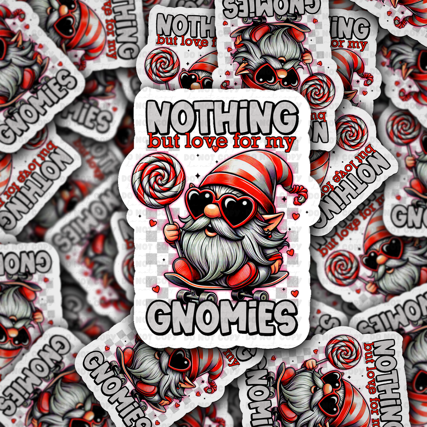 Nothing but love for my gnomies vinyl die-cut sticker