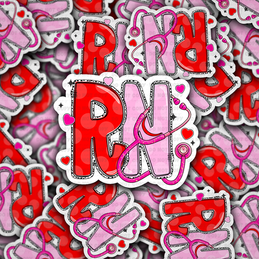 RN valentine vinyl die-cut sticker