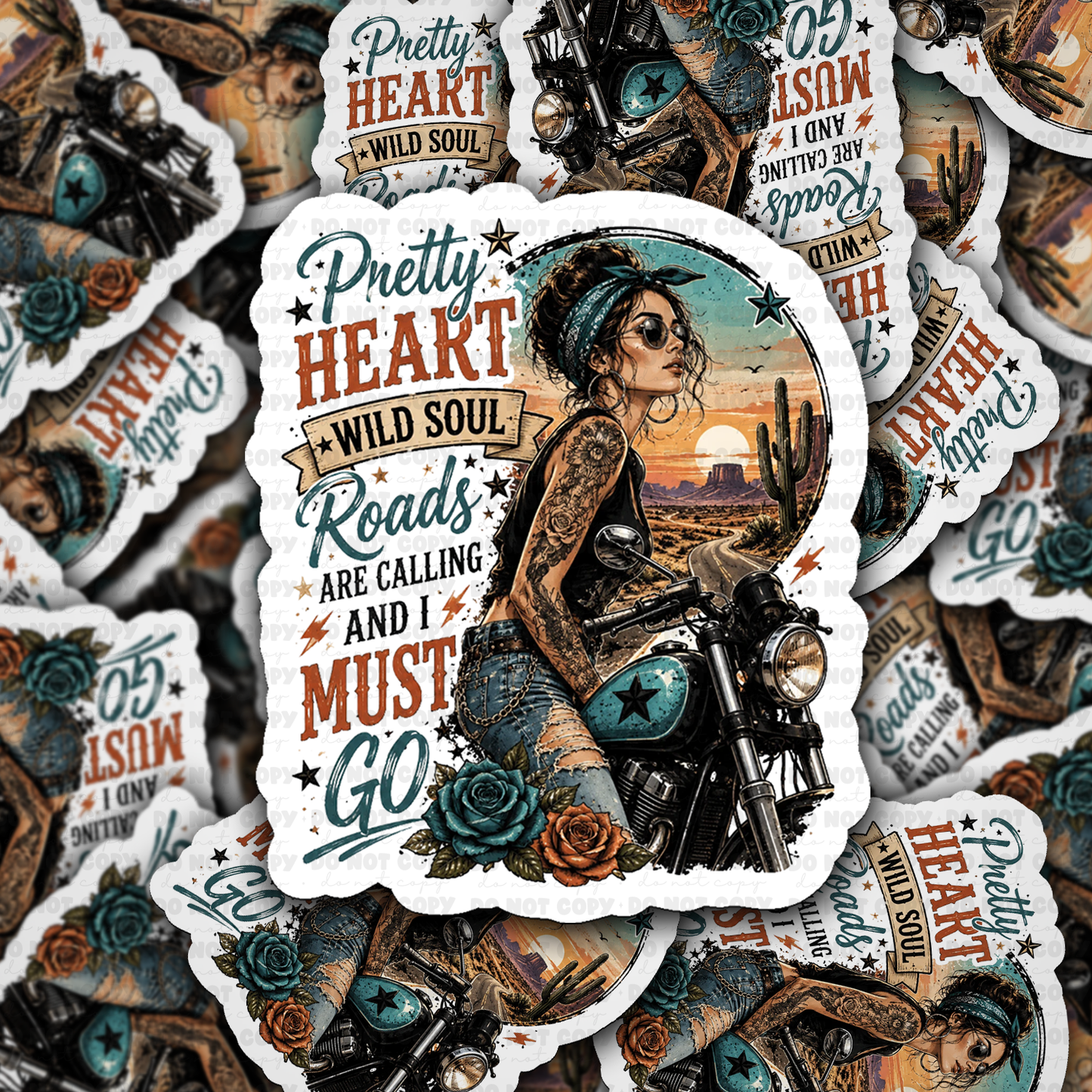Pretty Heart Wild Soul Vinyl Die-Cut Sticker
