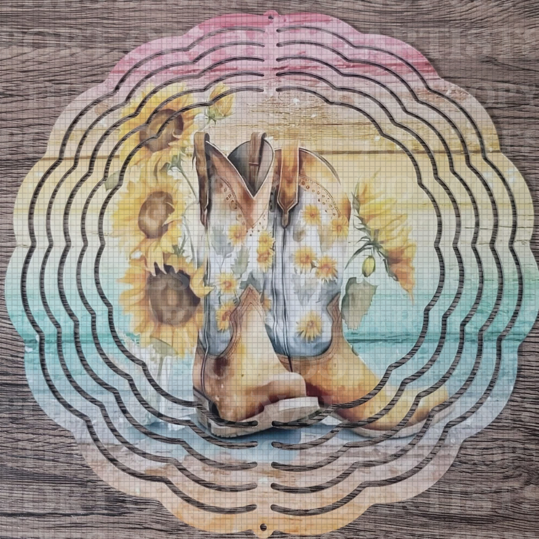 Boots & Blooms 8 Inch Sublimated Wind Spinner