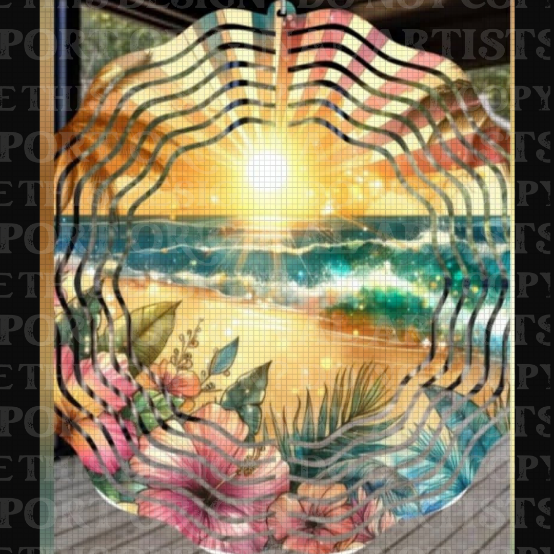 Coastal Daydream 8 Inch Sublimated Wind Spinner