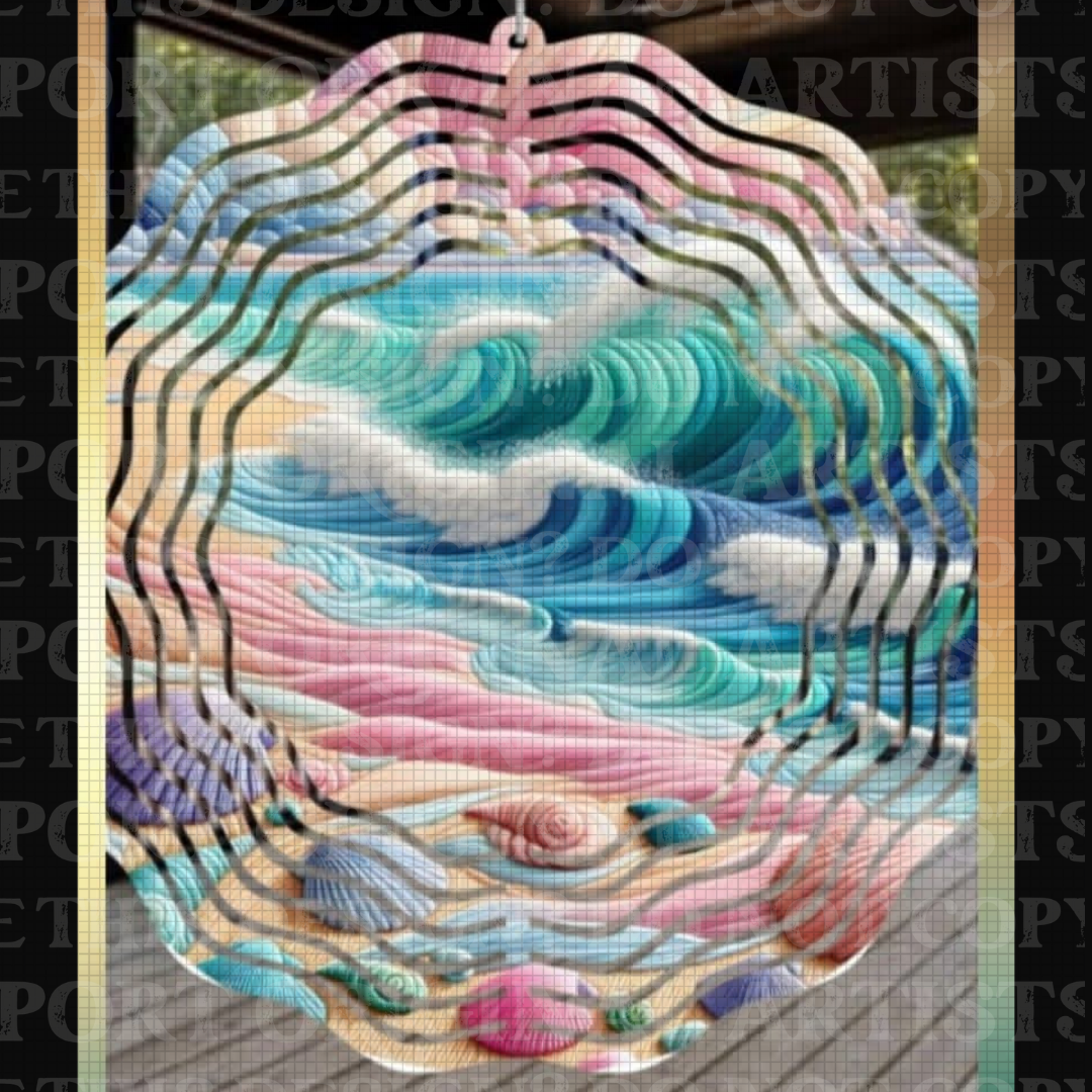 Pastel Tide 8 Inch Sublimated Wind Spinner